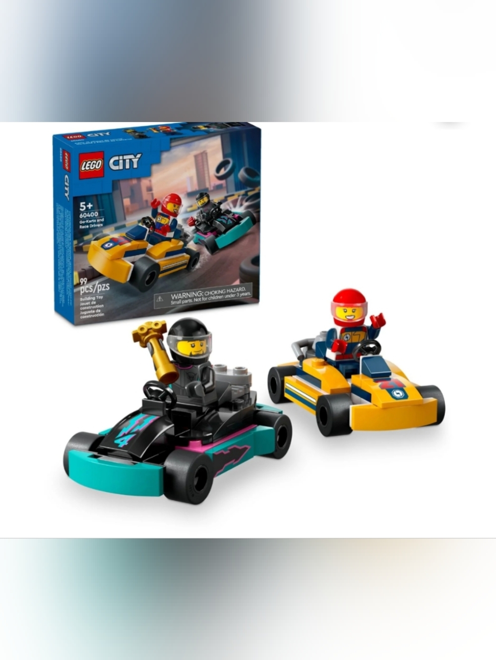 ❤️5/$25 LEGO City Yellow & Teal Go-Kart Duel with Minifigures NIB